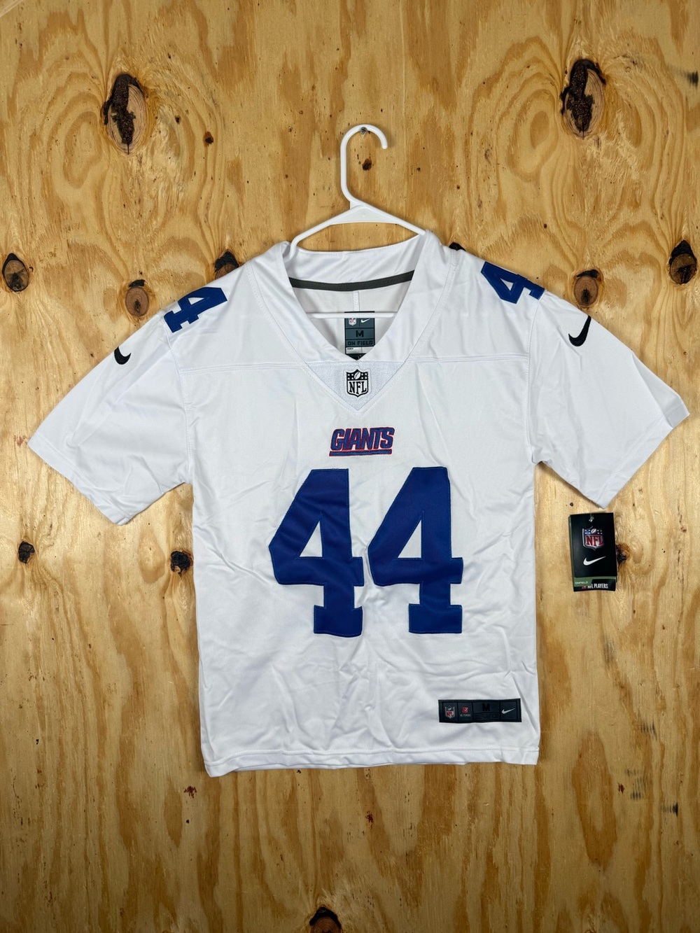 NWT Youth Nike Cam Skattebo New York Giants #44 White Team Jersey Kids
